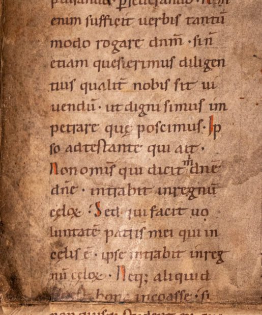Bifolium of Bede’s Homily ‘Ask and it shall be given…’ c.1020-1040 manuscript; Germany.