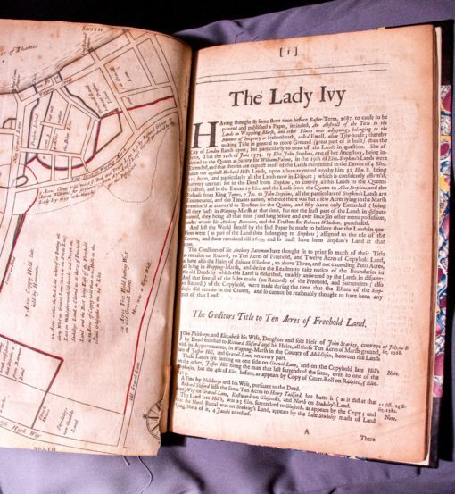 The Famous Tryal…Neal vs. Lady Ivy…For part of Shadwell in Mddx 1696 with 2 Maps [Wapping]
