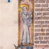 An Angel Hybrid in a historiated initial on a cutting from a Choirbook in Latin [France (Paris), early 14th century]