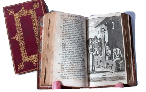 Hudibras in original English red late Restoration binding 1710 in 2 vols