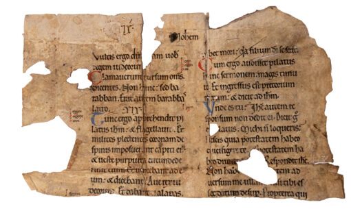 Fragment from a HUGE Bible or Gospel Book in Latin, C12th