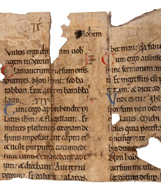 Fragment from a HUGE Bible or Gospel Book in Latin, C12th