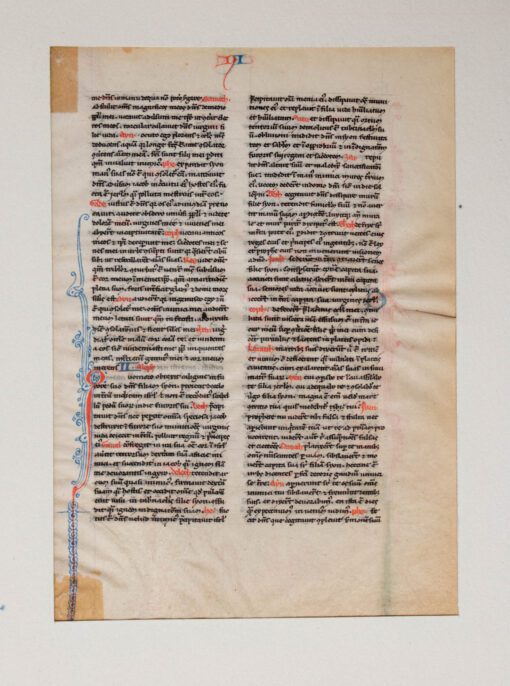 [Bible] C13th the Book of Lamentations ch.1-3 in a minuscule and heavily abbreviated script on parchment. England, c.1250-75
