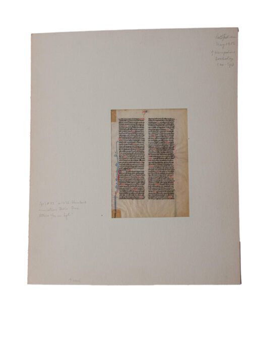 [Bible] C13th the Book of Lamentations ch.1-3 in a minuscule and heavily abbreviated script on parchment. England, c.1250-75