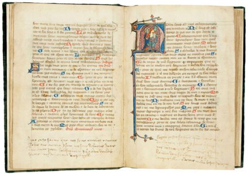 A Psalter in Old French translation, with Latin rubrics, illuminated manuscript on parchment.