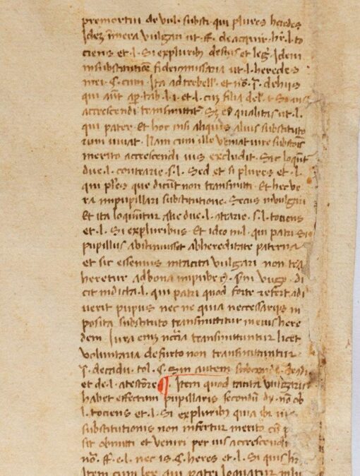 Leaf from Baldo degli Ubaldi (1327–1400), Sextum codicis librum commentaria [Italy, late 15th century]
