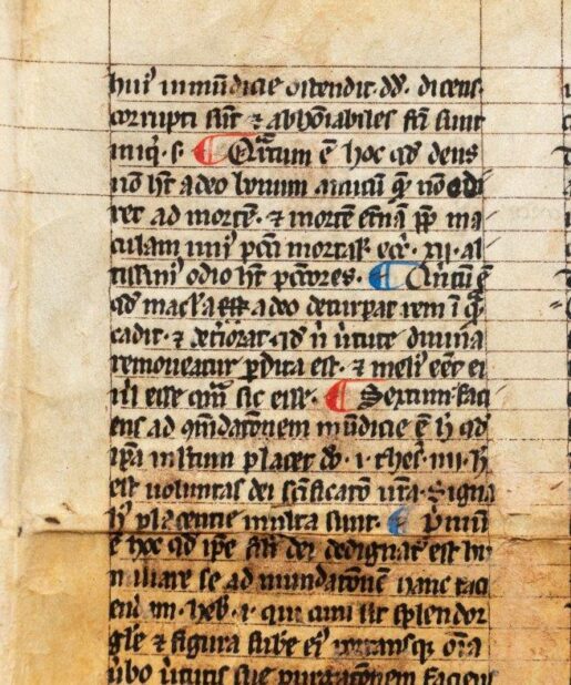 On the Beatitudes Leaf from William Perault (d.1271), Summa de virtutibus, C14th Germany