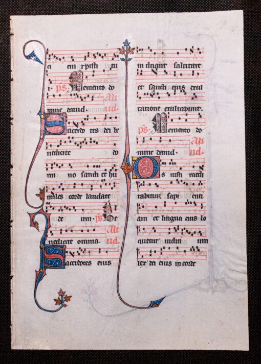 An illuminated leaf from the Beauvais Missal, on vellum. [Northern France, c. 1310]