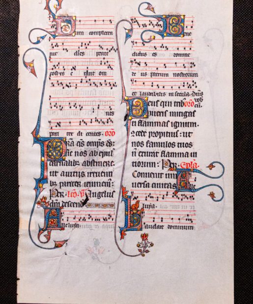 An illuminated leaf from the Beauvais Missal, illuminated on vellum. [Northern France c. 1310]