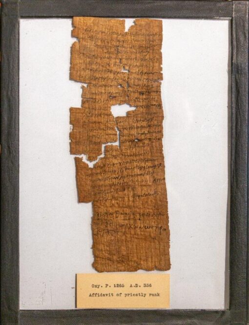 An Oxyrhynchus fragment with excellent Provenance P. Oxy. X 1265 ‘Affidavit of Priestly Rank’ c.250 AD
