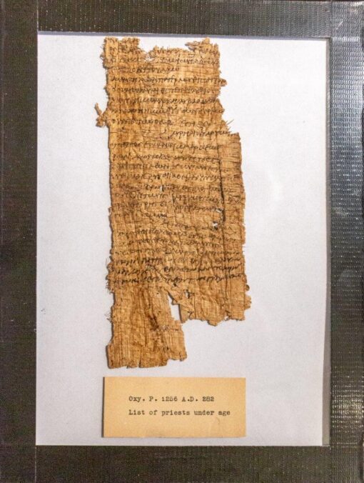 A fragment from Oxyrhynchus with excellent provenance ‘List of Priests underage’ c.250 AD