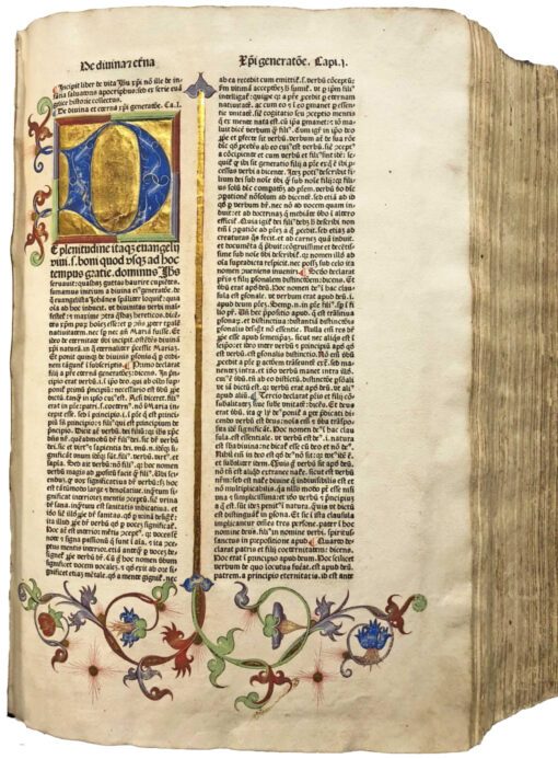 A huge, monumental Koberger with a flawless medieval binding and 2 illuminated initials Vita Christi 1478