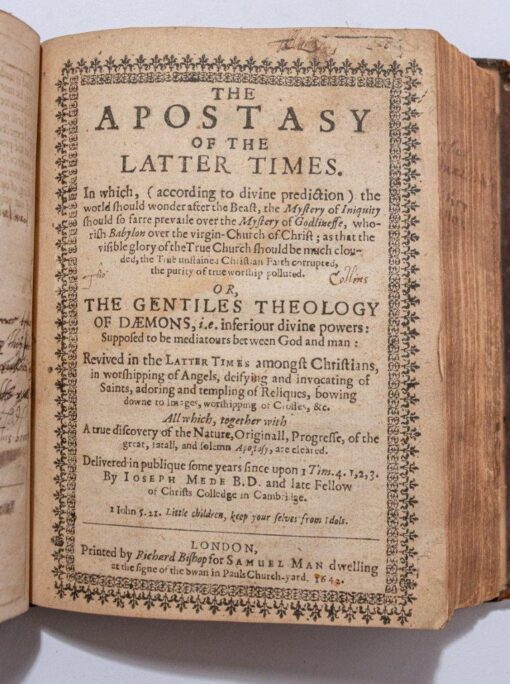 Four works by C17th English Puritans bound together in one volume.