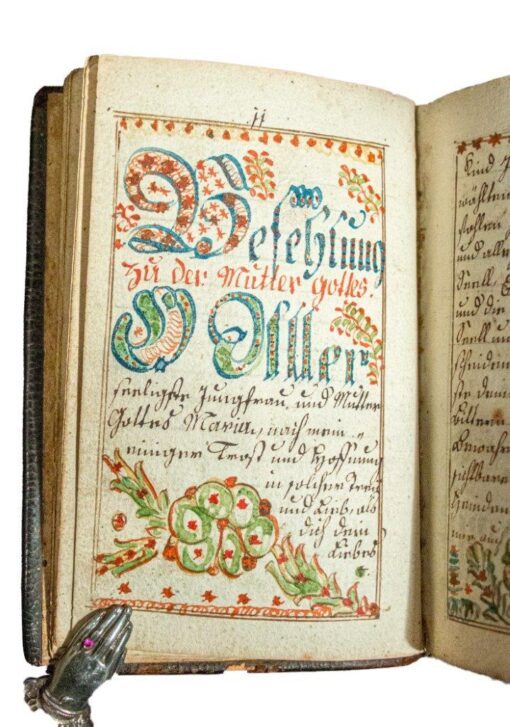 An unusual German Prayerbook produced in an ink coloured hand, 1794