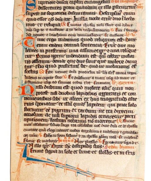 Miniature Breviary leaf with unusual and handsome script, c.1280