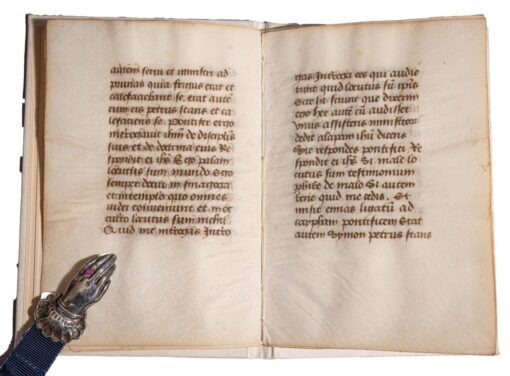 7 leaves of John’s gospel from a Book of Hours c.1480