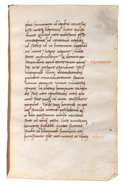 Unknown codex by humanist Bernardius Florentius, 1476, Florence, Italy