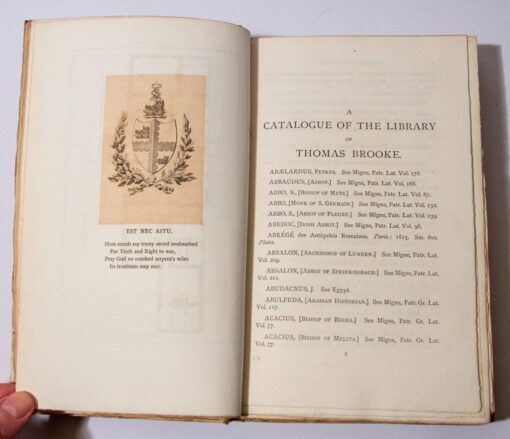 Catalogue of the Manuscripts and Printed Books collected by Thomas Brooke, F.S.A. and preserved at Armitage Bridge House, near Huddersfield, 2 volumes, 1st edition,