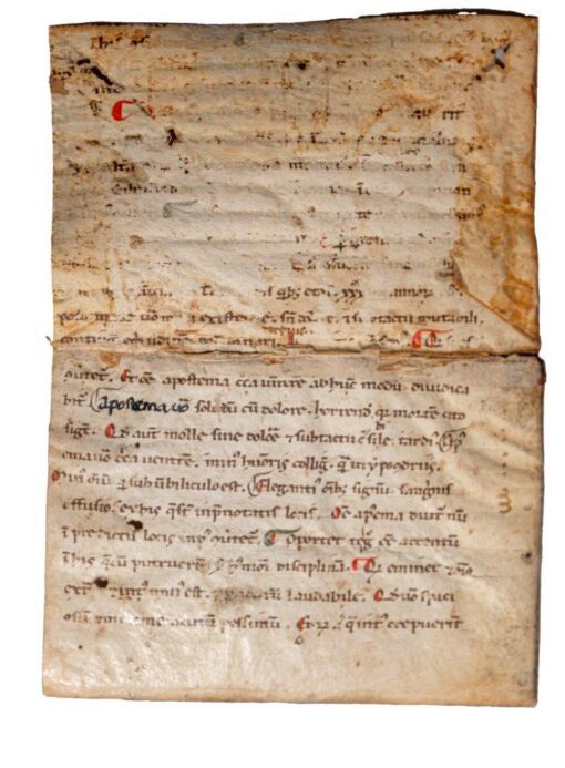 One of the earliest Latin manuscripts of Hippocrates c.1175, France – the Prognostics 2 leaves.