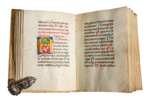 Substantial fragment from a Book of Hours, Use of Rome, by a named scribe: Johannes Augustini of Sarnano, and probably the only record of his name and work, in Latin, illuminated manuscript on vellum