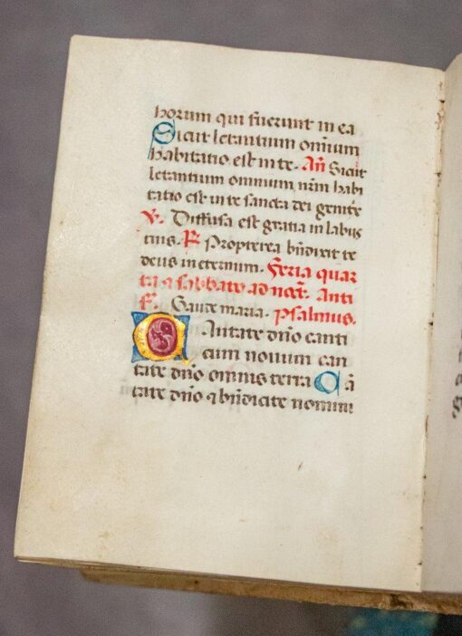 Substantial fragment from a Book of Hours, Use of Rome, by a named scribe: Johannes Augustini of Sarnano, and probably the only record of his name and work, in Latin, illuminated manuscript on vellum