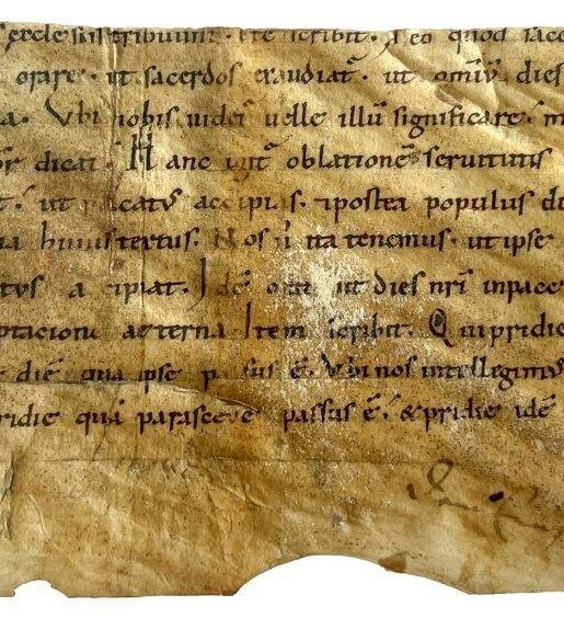 An early and extremely rare witness to Amalarius of Lyon, Canonis missae interpretatio, a Carolingian guide for priests to say Mass, in Latin, Romanesque manuscript on vellum