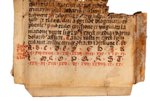 Fragmentary leaf from Usuard, Martyrology, in Latin, manuscript on vellum [Germany(?), late 14th century]