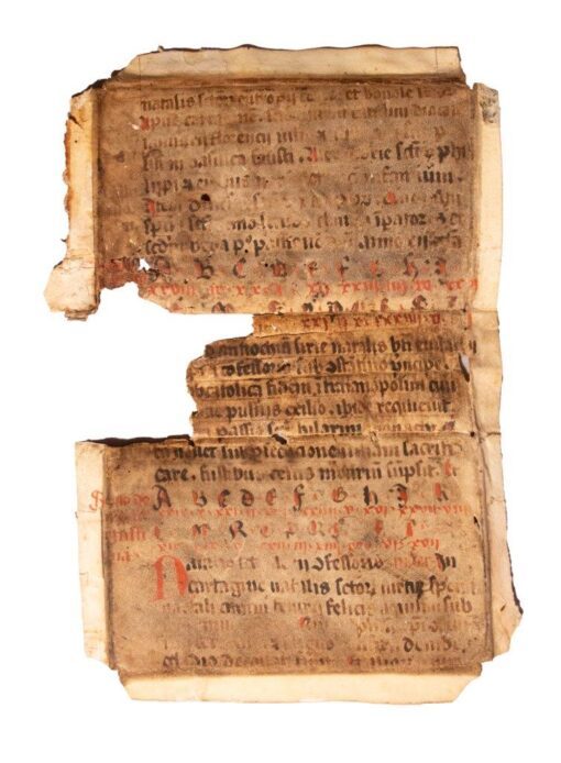 Fragmentary leaf from Usuard, Martyrology, in Latin, manuscript on vellum [Germany(?), late 14th century]