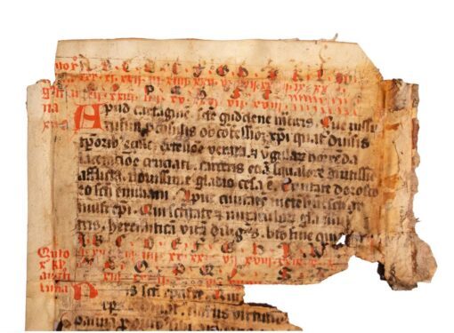 Fragmentary leaf from Usuard, Martyrology, in Latin, manuscript on vellum [Germany(?), late 14th century]