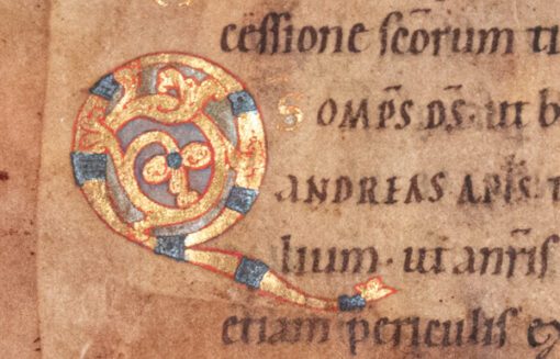 Two half-leaves from a Sacramentary, in Latin, sumptuously illuminated manuscript on vellum [Germany, late 11th century or early 12th century]