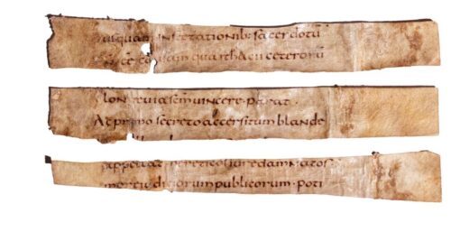 Three fragments from Sulpicius Severus, Dialogi, in Latin, manuscript on vellum [France (Tours?), 9th century (1st half)]