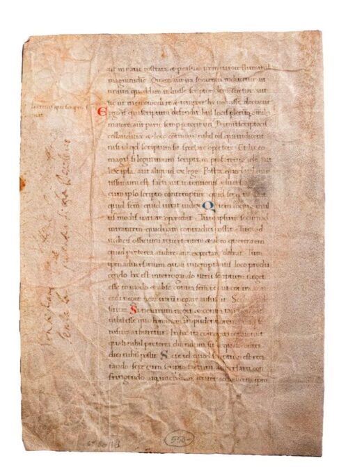 A leaf from Cicero, De inventione, in Latin, decorated manuscript on vellum [Italy (perhaps Florence), 15th century (second half)]