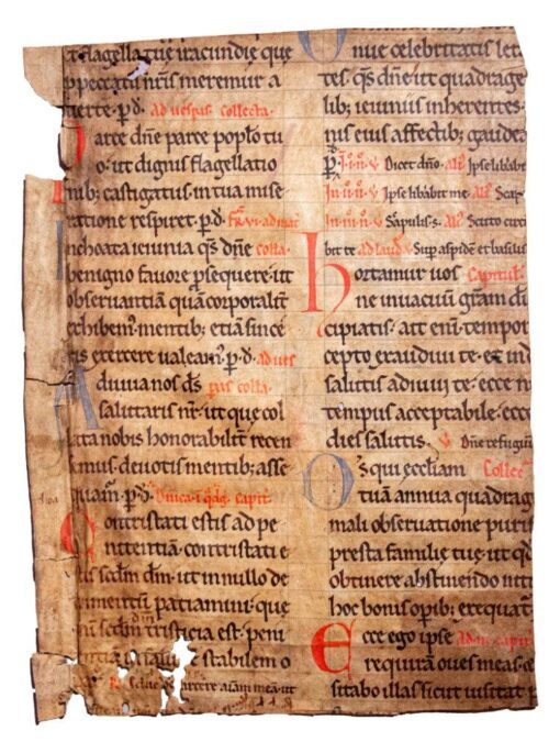 A fragmentary leaf from a Breviary, in Latin, decorated manuscript on vellum [England or France, mid-12th century]