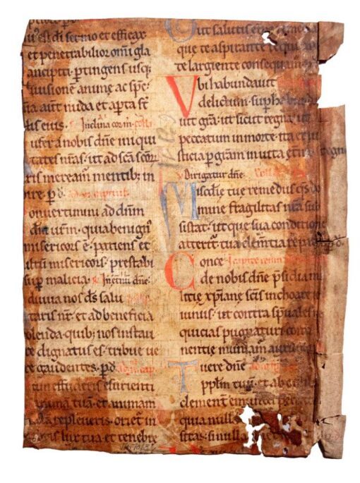 A fragmentary leaf from a Breviary, in Latin, decorated manuscript on vellum [England or France, mid-12th century]