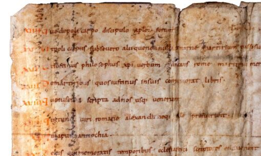 Fragment of a leaf from Eusebius of Caesarea, Historia ecclesiastica, in Latin, manuscript on vellum [France, 10th century]