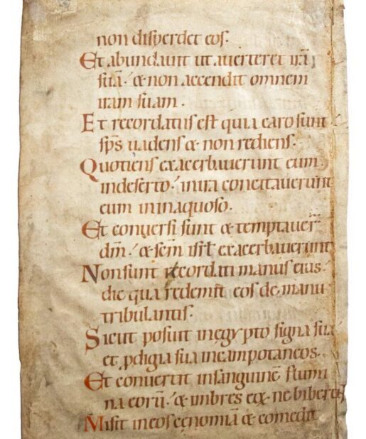 A leaf from a Psalter, in Latin, manuscript on vellum [Germany, 12th century]