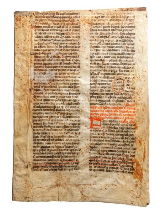 Bifolium from St Simon of Cascia, De gestis domini salvatoris, in Latin, decorated manuscript on vellum [Southern Netherlands, 14th century]