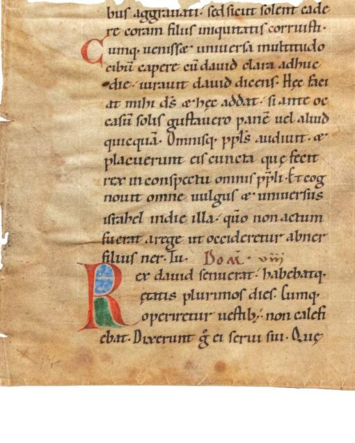 A very large fragmentary leaf from a Lectionary, in Latin, decorated manuscript on vellum [Germany (Rhineland?), 12th century (first half)]