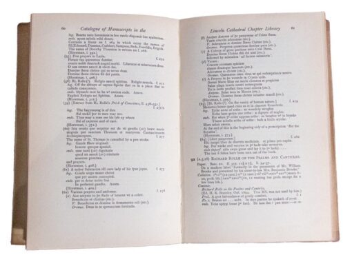 Catalogue of the manuscripts of the Lincoln Cathedral Chapter Library.