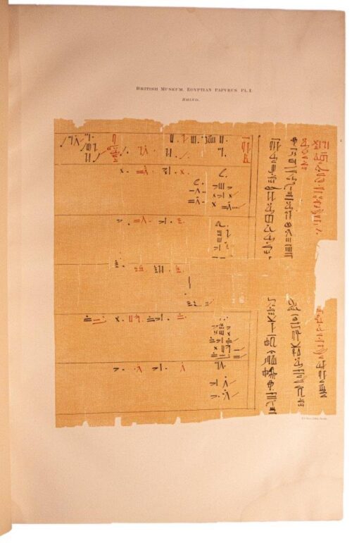 Facsimile of the Rhind Mathematical Papyrus in the British Museum, Printed by the Trustees.  Sold at the British Museum, Longmans 1898