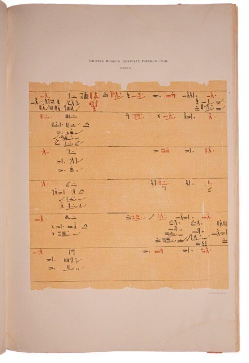 Facsimile of the Rhind Mathematical Papyrus in the British Museum, Printed by the Trustees.  Sold at the British Museum, Longmans 1898