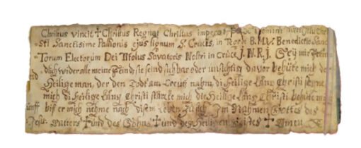 Jesus was 185cm tall; a magic scroll the same height to ward off disaster; German C17th