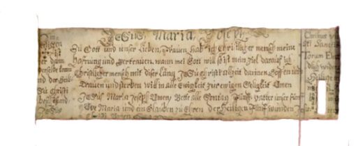 Jesus was 185cm tall; a magic scroll the same height to ward off disaster; German C17th