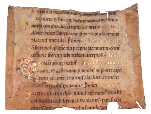 Two half-leaves from a Sacramentary, in Latin, sumptuously illuminated manuscript on vellum [Germany, late 11th century or early 12th century]